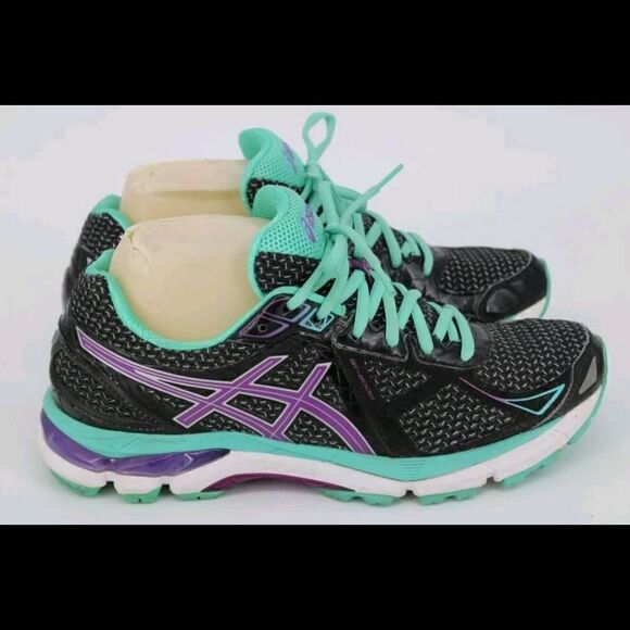 Asics GT-2000 3 Black Aqua Blue Running Walking Athletic Shoes Women's Size 9. - Picture 1 of 10